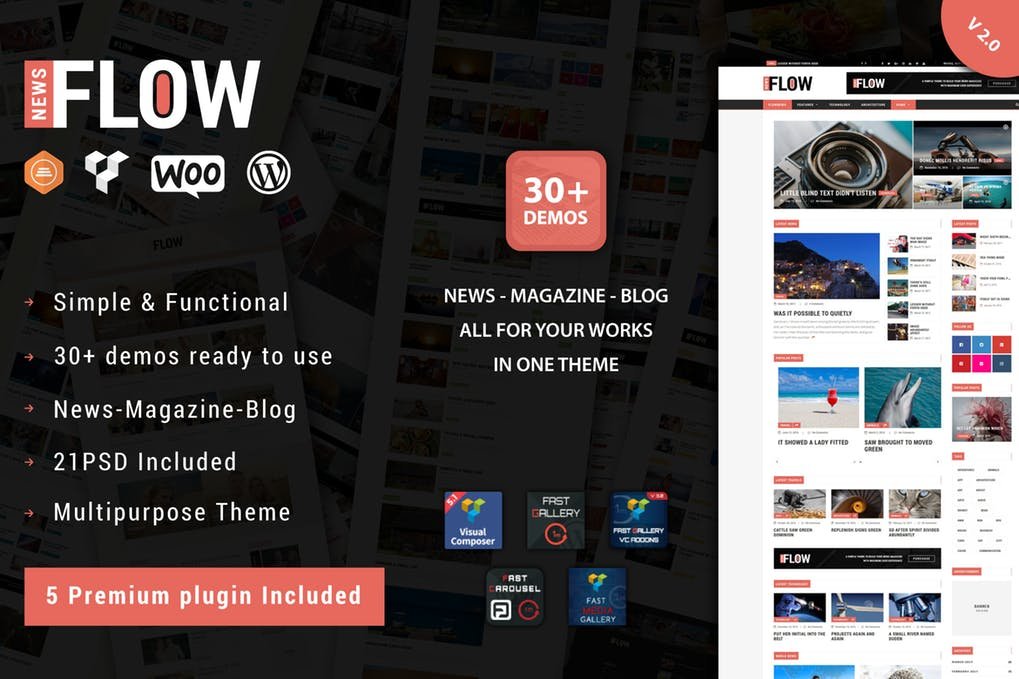 Flow News – Revista e Blog WordPress Tema
