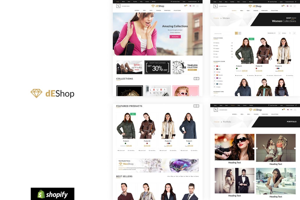 dEShop – Modelo de loja Responsive Shopify