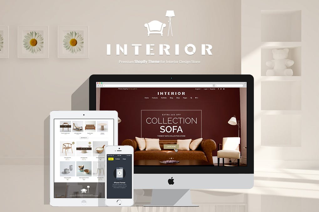 Tema Responsive Minimalista Shopify para o Interior