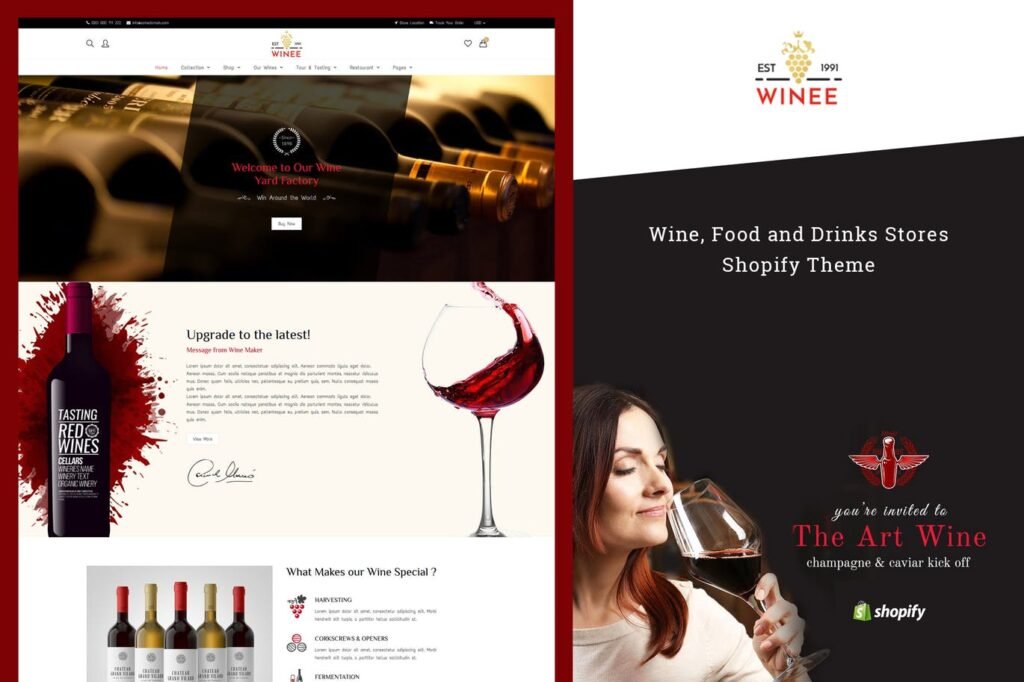 Winee – Vinho, Winery Shopify Theme