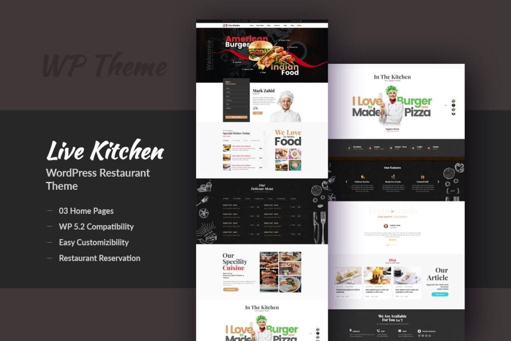 Livekitchen – Tema WordPress para Restaurantes e Cafés