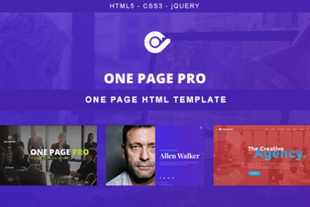 One Page Pro – Modelo HTML OnePage com múltiplas finalidades