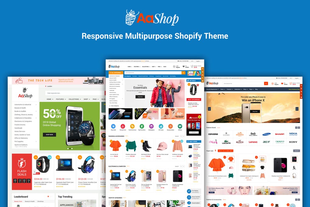 AaShop – Sectioned Bootstrap 4 Tema do Shopify