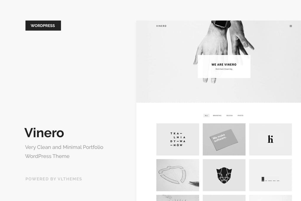 Vinero – Very Clean and Minimal Portfolio WP Theme