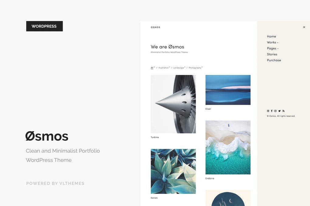 Osmos – Minimalist Portfolio WordPress Theme