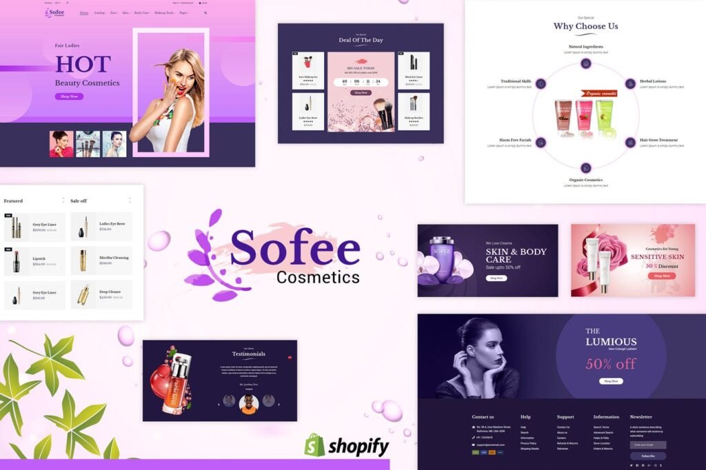 Sofee – Tema Shopify para Beleza, Cosméticos e Cabeleireiros