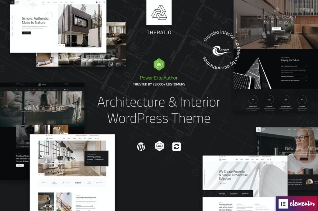 Theratio – Tema WordPress de Arquitetura & Design de Interiores