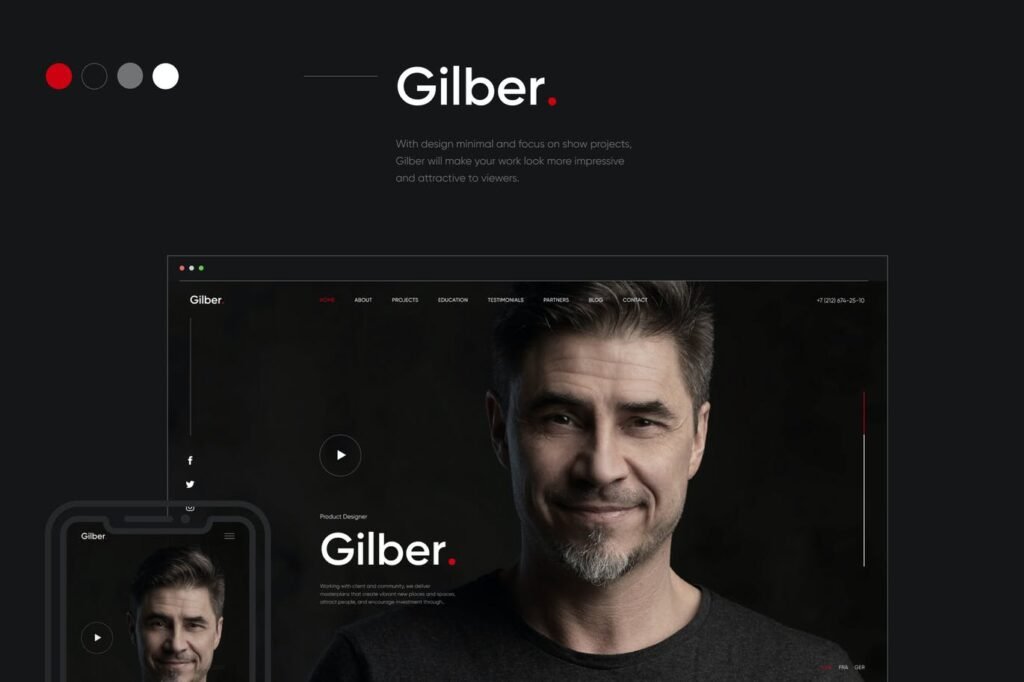 Gilber – Tema WordPress para Site Pessoal e Portfólio
