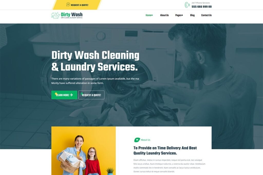 DirtyWash – Tema WordPress para Lavanderias