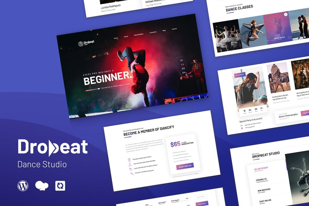 Dropbeat – Tema WordPress Creative Dance Studio